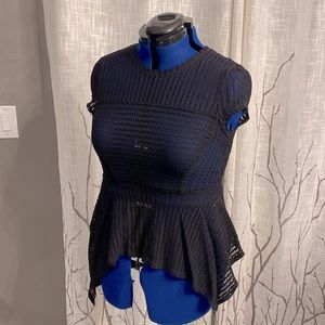 Black BCBG knit, see-through top